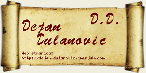 Dejan Dulanović vizit kartica